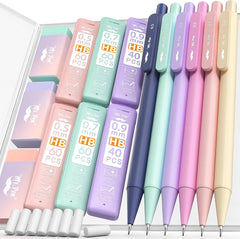 Mr. Pen Pastel Mechanical Pencil Set with Lead Refills & Erasers, 6 Pack, 3 Sizes (0.5, 0.7, 0.9mm), Aesthetic Pencils