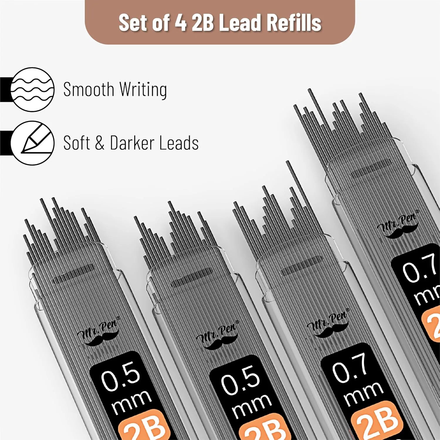 Metal Mechanical Pencil Set with 0.5 & 0.7mm Leads and 80 Refills in Case
