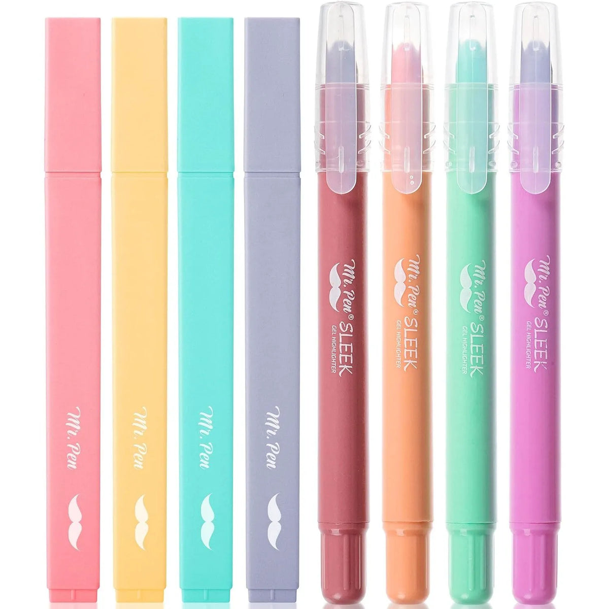 Bible Highlighters & Gel Highlighters, 8 Pack, Assorted Colors, No Bleed