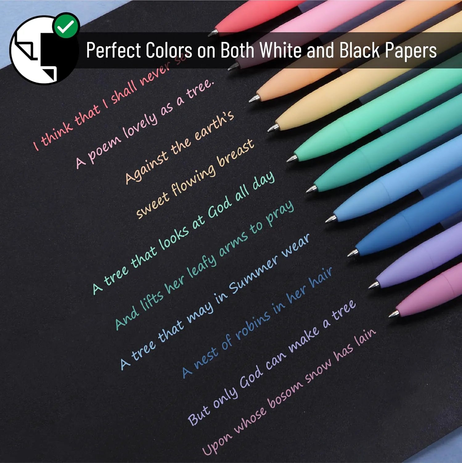 Mr. Pen Retractable Gel Pens, 10 Pack, Fine Point 0.7mm, Pastel Colors