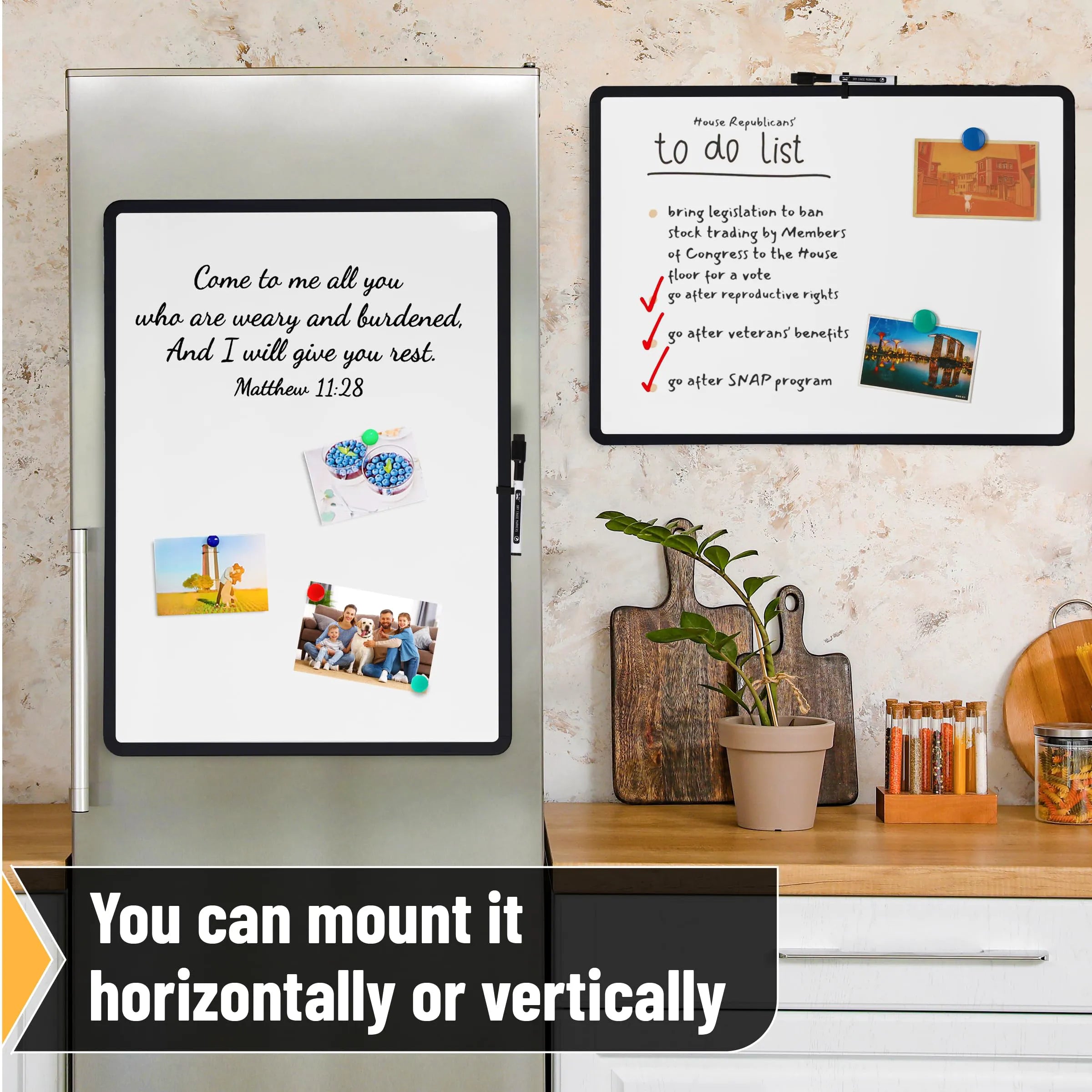 Magnetic Whiteboard for Wall, 14 x 11, Marker Included