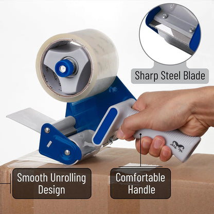 Heavy Duty 3-Inch Packing Tape Dispenser Gun with Ergonomic Grip
