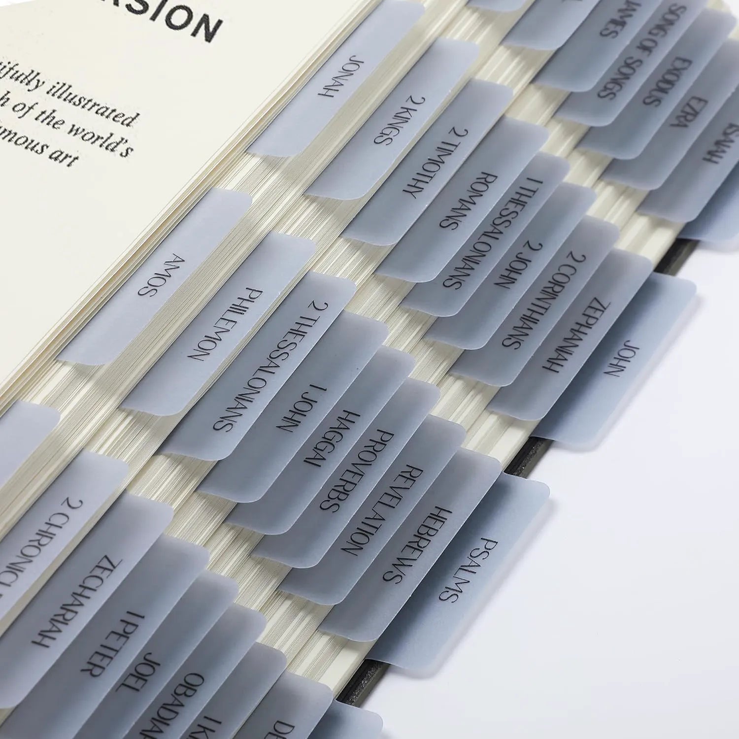 Mr. Pen Bible Tabs - 75 Transparent Dusty Blue Laminated Tabs for Women and Men