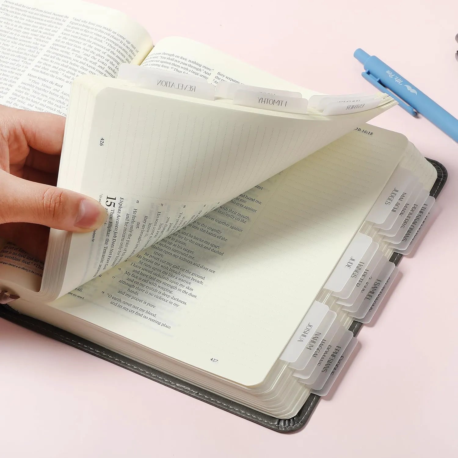 Mr. Pen Bible Tabs - 75 Transparent White Laminated Tabs for Women and Men