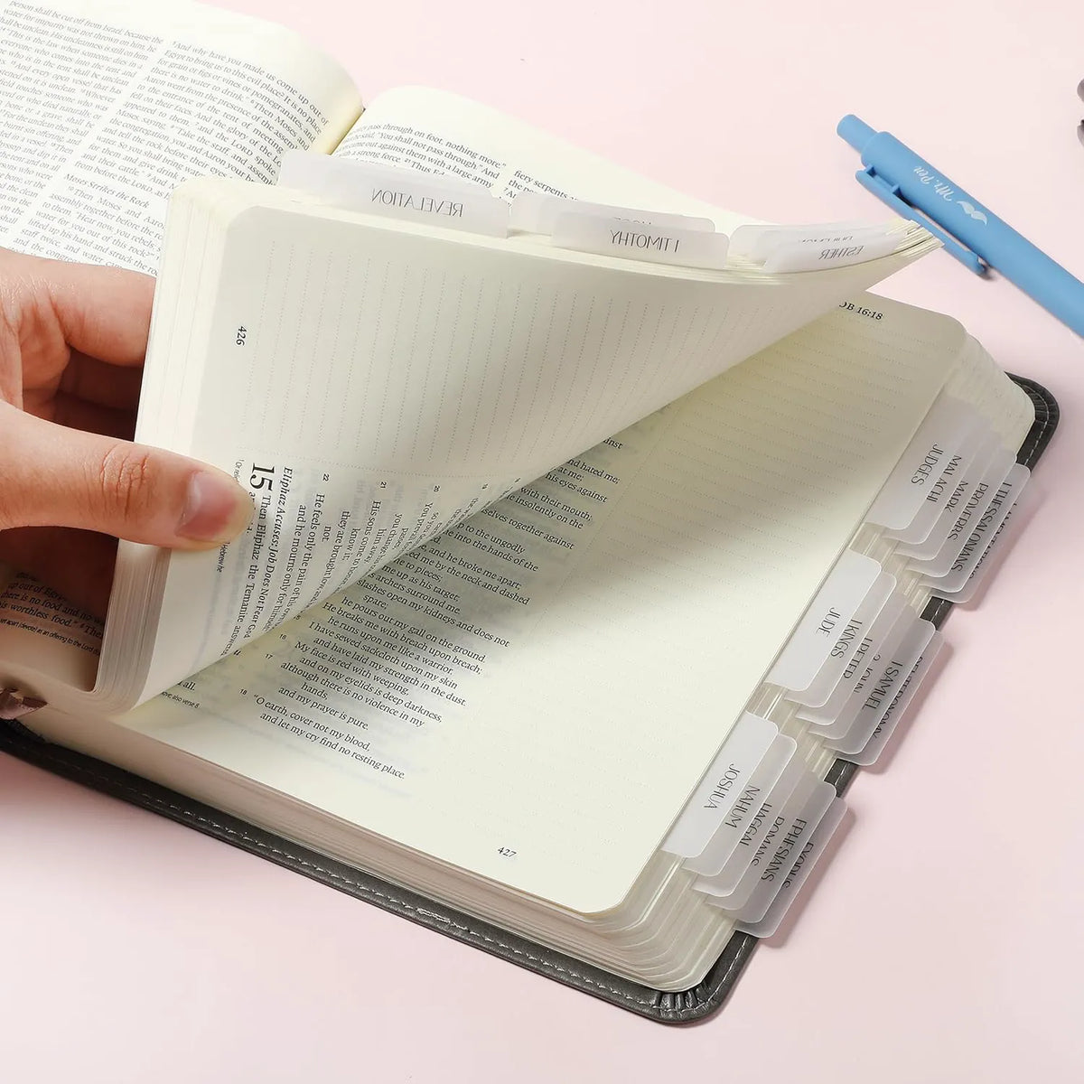 Mr. Pen Bible Tabs - 75 Transparent White Laminated Tabs for Women and Men