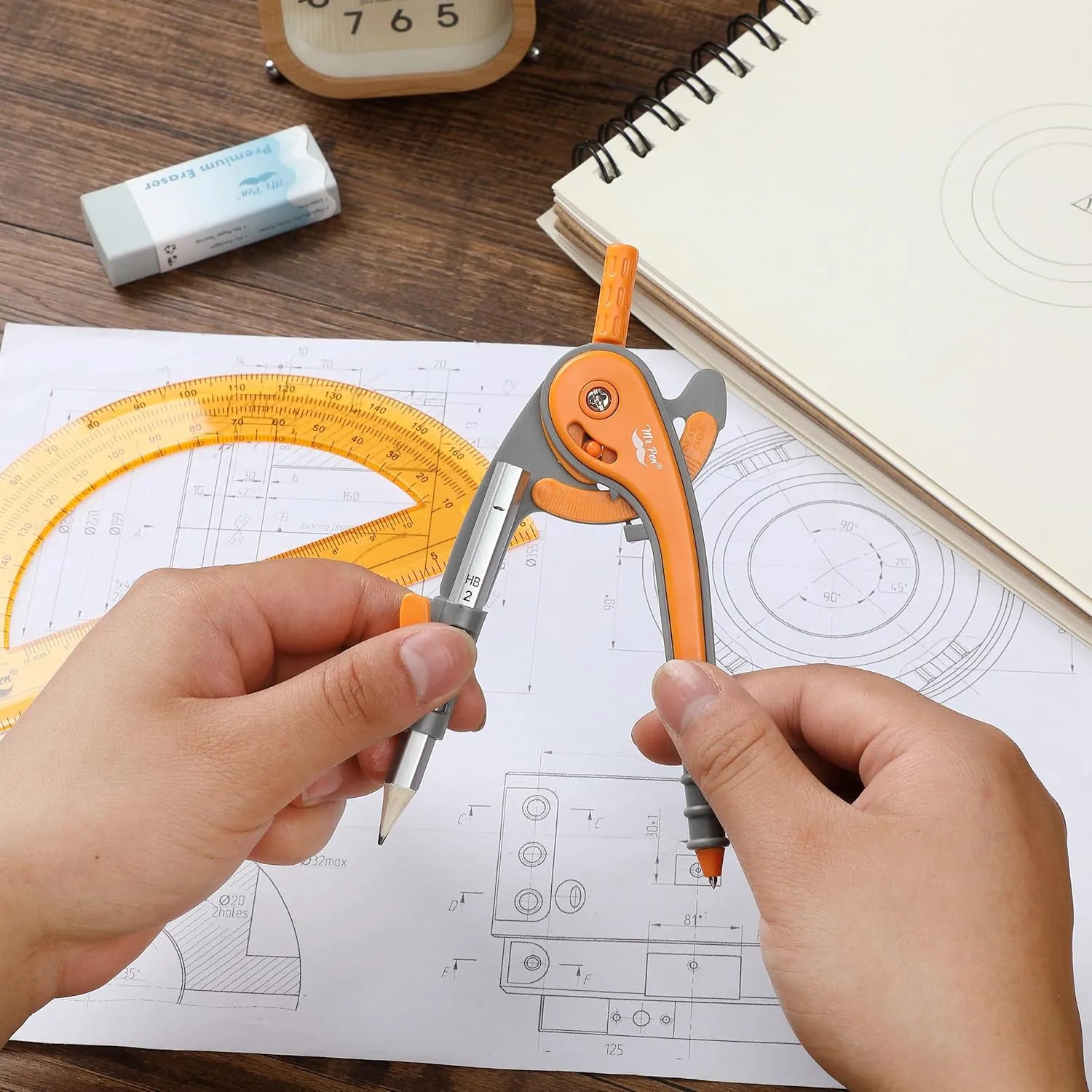 Bulk Compass and Protractor Set (12 Sets) - Colorful Classroom Supplies