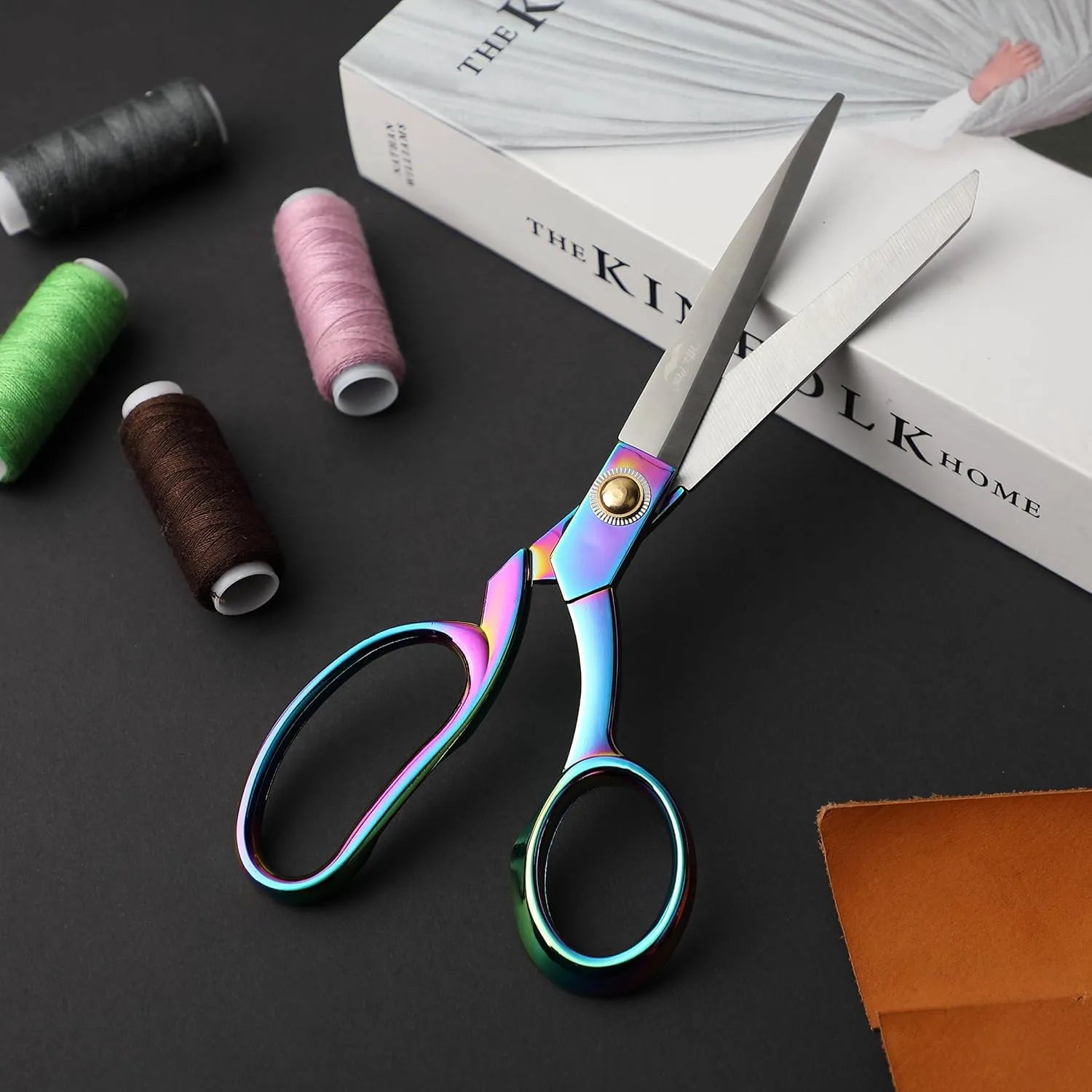 8" High-Carbon Steel Rainbow Tailor Shears - Metal Fabric Scissors