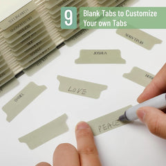 Mr. Pen Bible Tabs - 75 Transparent Olive Green Laminated Index Tabs for Women and Men, Ideal for Study Bibles