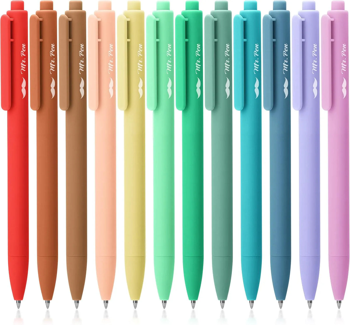 Retractable Gel Pens 12 Pack, Fine Point 0.7mm, Fast-Drying Assorted Colors, Cute Aesthetic Journaling Pens