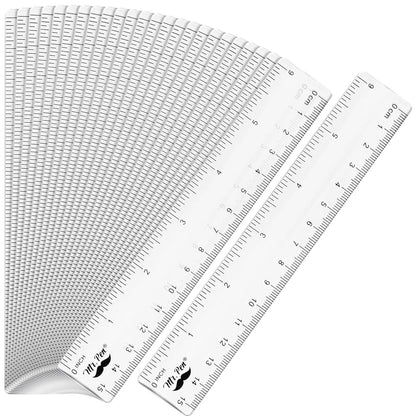 Clear Plastic Rulers 6 Inch (24 Pack) - Metric & Imperial