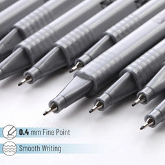Black Fineliner Pens 0.4mm Fine Tip 24 Pack Rich Ink