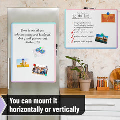 Colorful Framed Dry Erase Board for Wall, 18" x 24", Includes Marker