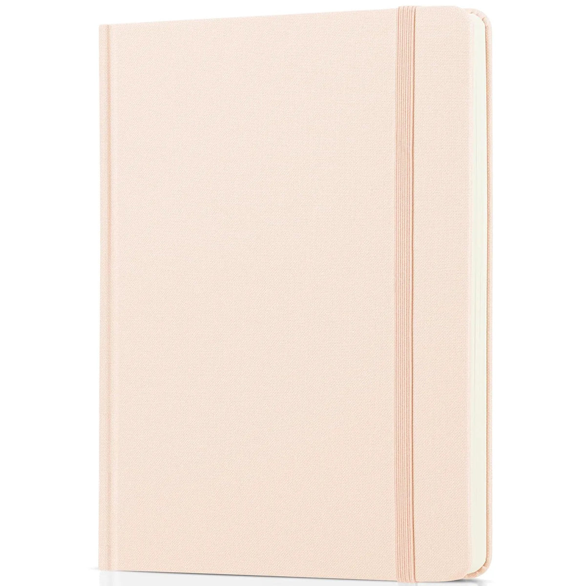 Mr. Pen Dotted Journal Notebook, 5.7" x 8.3", 160 Pages, Fabric Hardcover, Soft Blush Bullet Journal