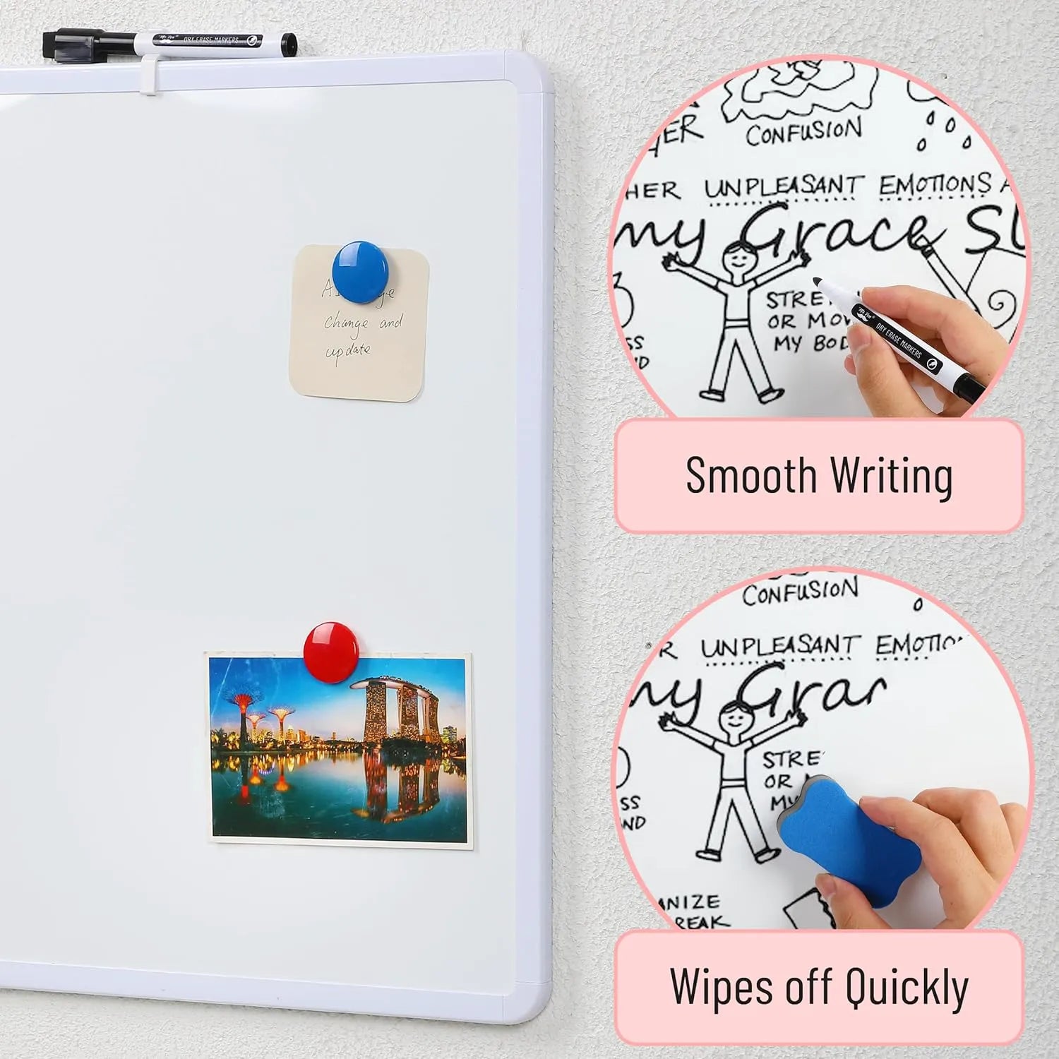 Magnetic Dry Erase Board 18" x 24" with Marker