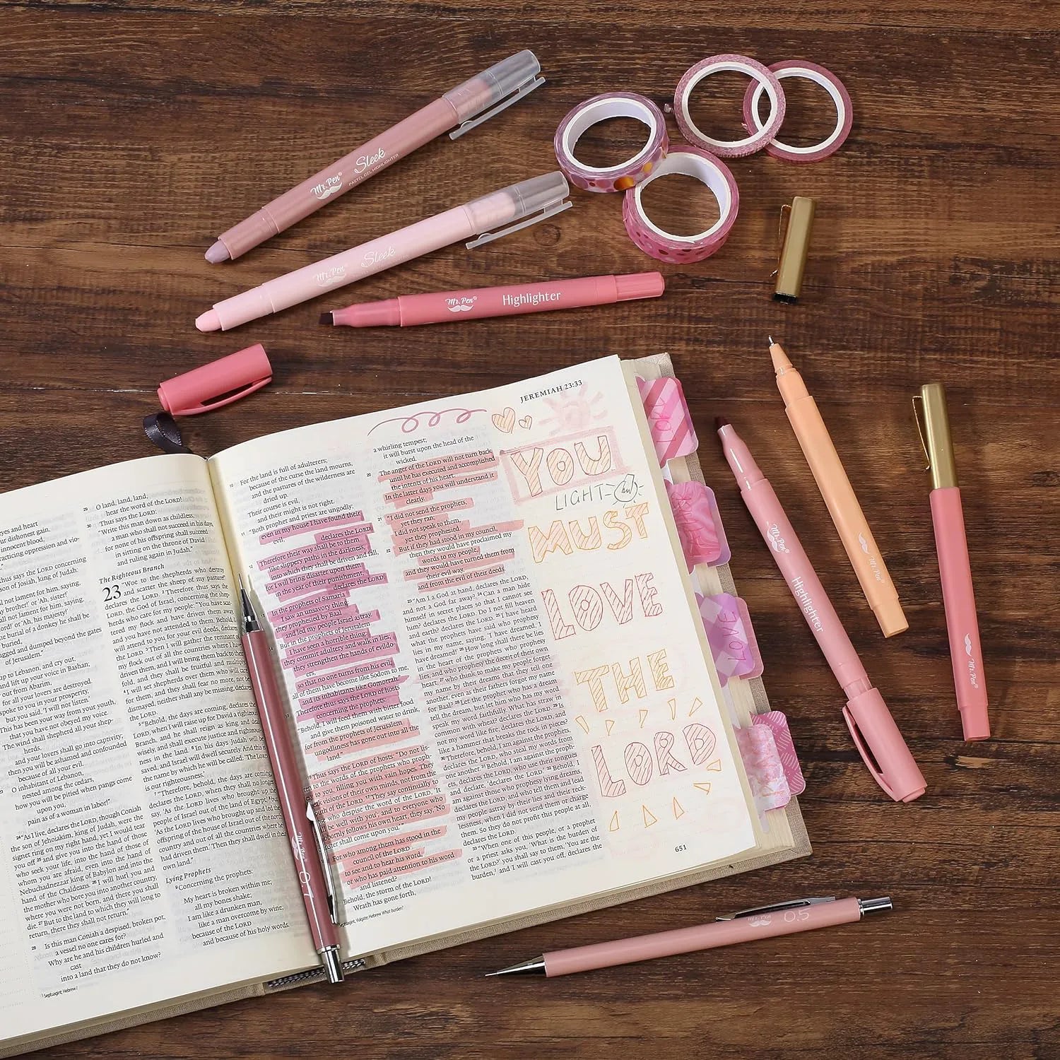 Bible Journaling Kit with No-Bleed Highlighters and Pens, Bible Tabs, and Study Supplies for Women - Perfect Gift Set