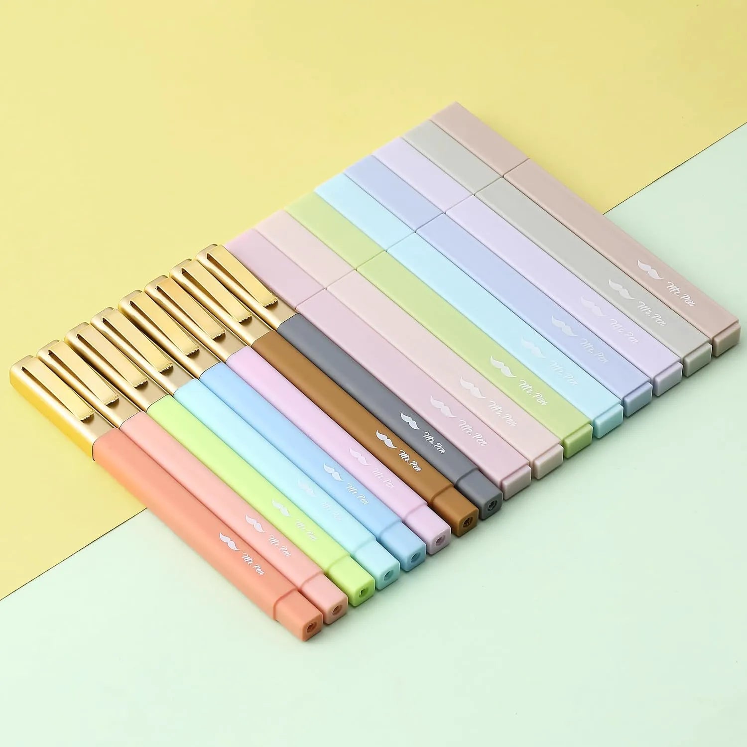 16 Pack No-Bleed Bible Highlighters & Pens, Pastel Colors, Black Ink, Aesthetic Design