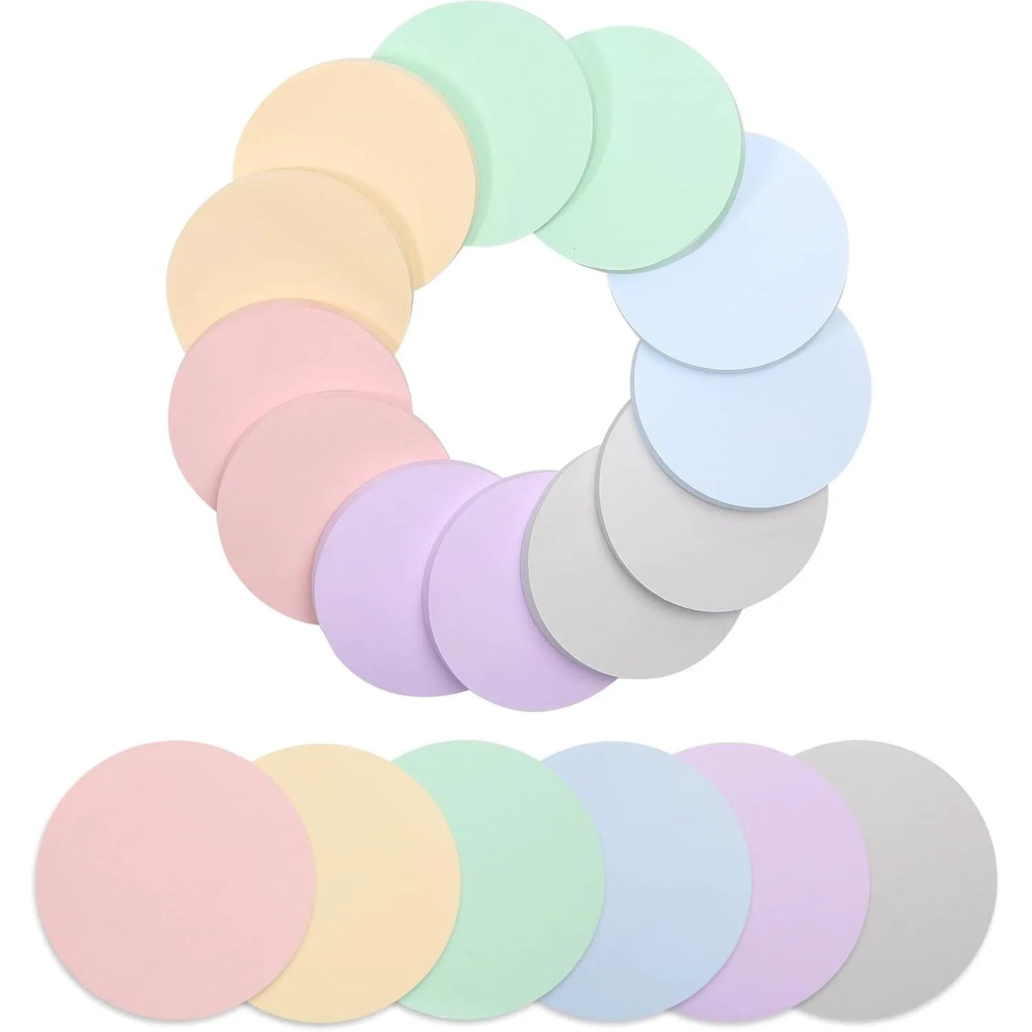 Circle Sticky Notes 2.8 x 2.8, 12 Pads, 720 Sheets, Morandi Colors