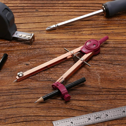Rose Gold Drawing Compass for Geometry, Draws Up to 11 Inches