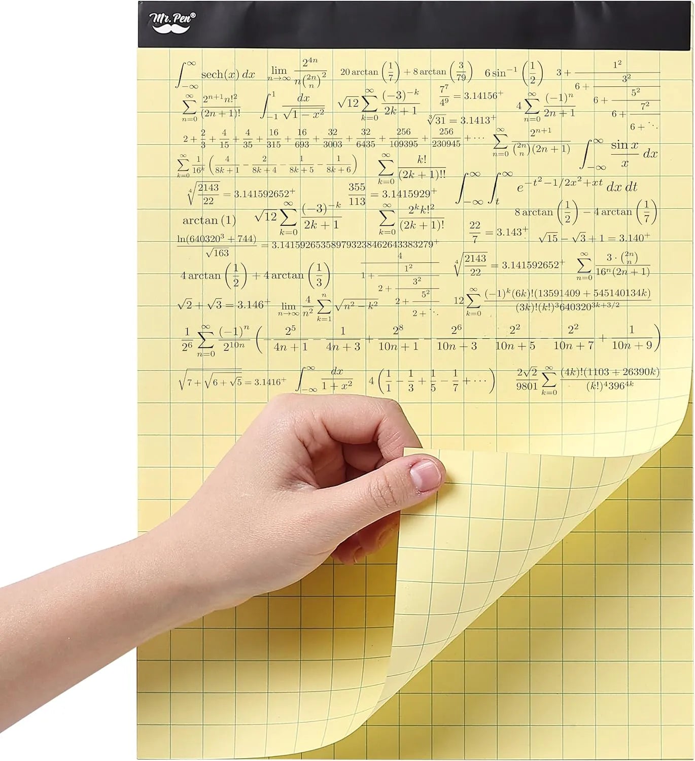 Yellow Graph Paper 11x8.5, 2x2 Grid (1/2 inch), 55 Sheets