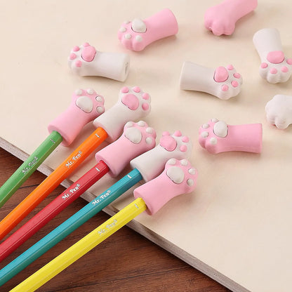 Cute Cat Paw Pencil Toppers Eraser Caps (12 Pack)