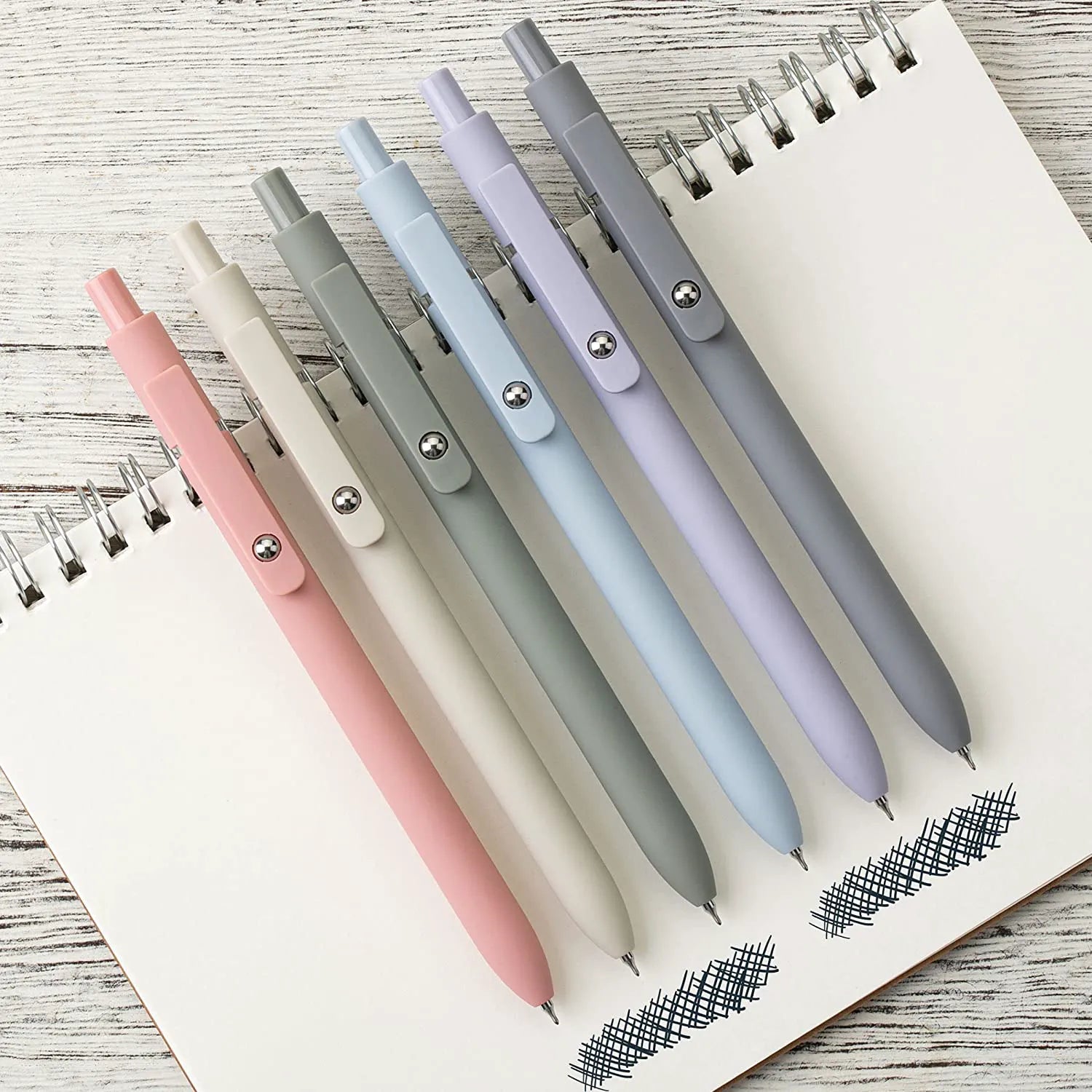 Customizable Retractable Gel Pens with Morandi & Gradient Barrels, Fine Point 0.5mm Black Ink