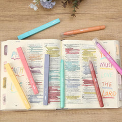 Bible Highlighters & Gel Highlighters, 8 Pack, Assorted Colors, No Bleed