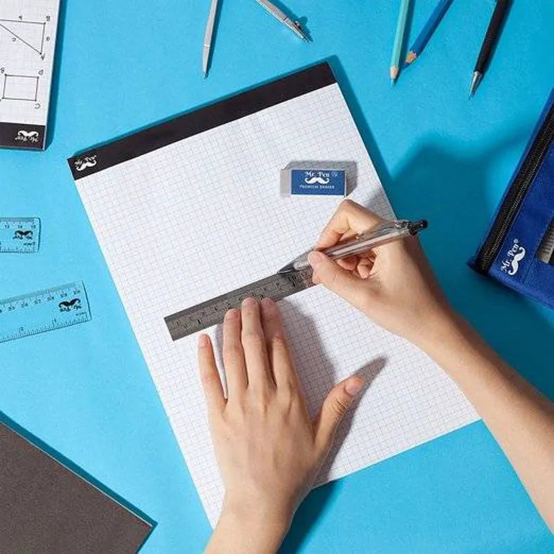 Graph Paper Pad 11x8.5, 5x5 Grid, 3-Hole Punched, 55 Sheets