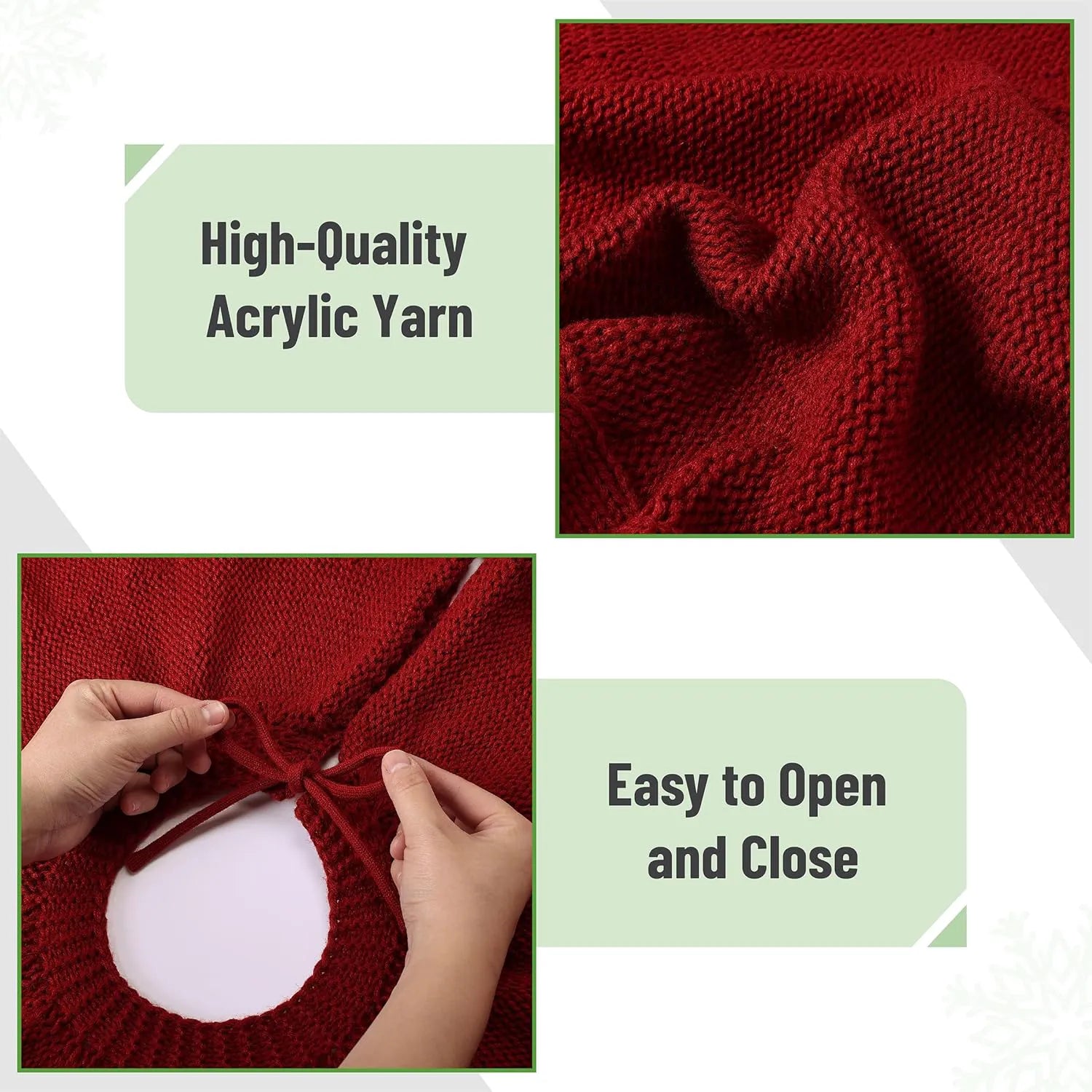 Mr. Pen Christmas Tree Skirt, 36 Inch, Red Knitted Xmas Tree Skirt