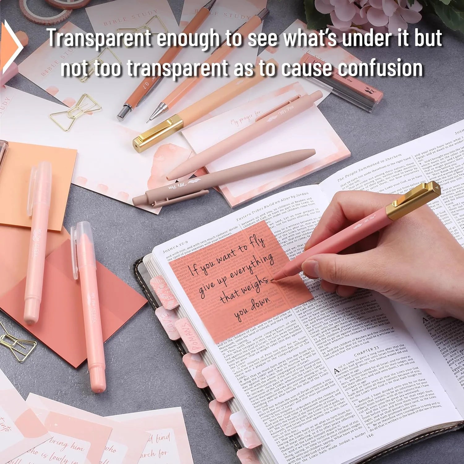 Mr. Pen Bible Journaling Kit for Women - Sunset Blush, No-Bleed Highlighters & Pens