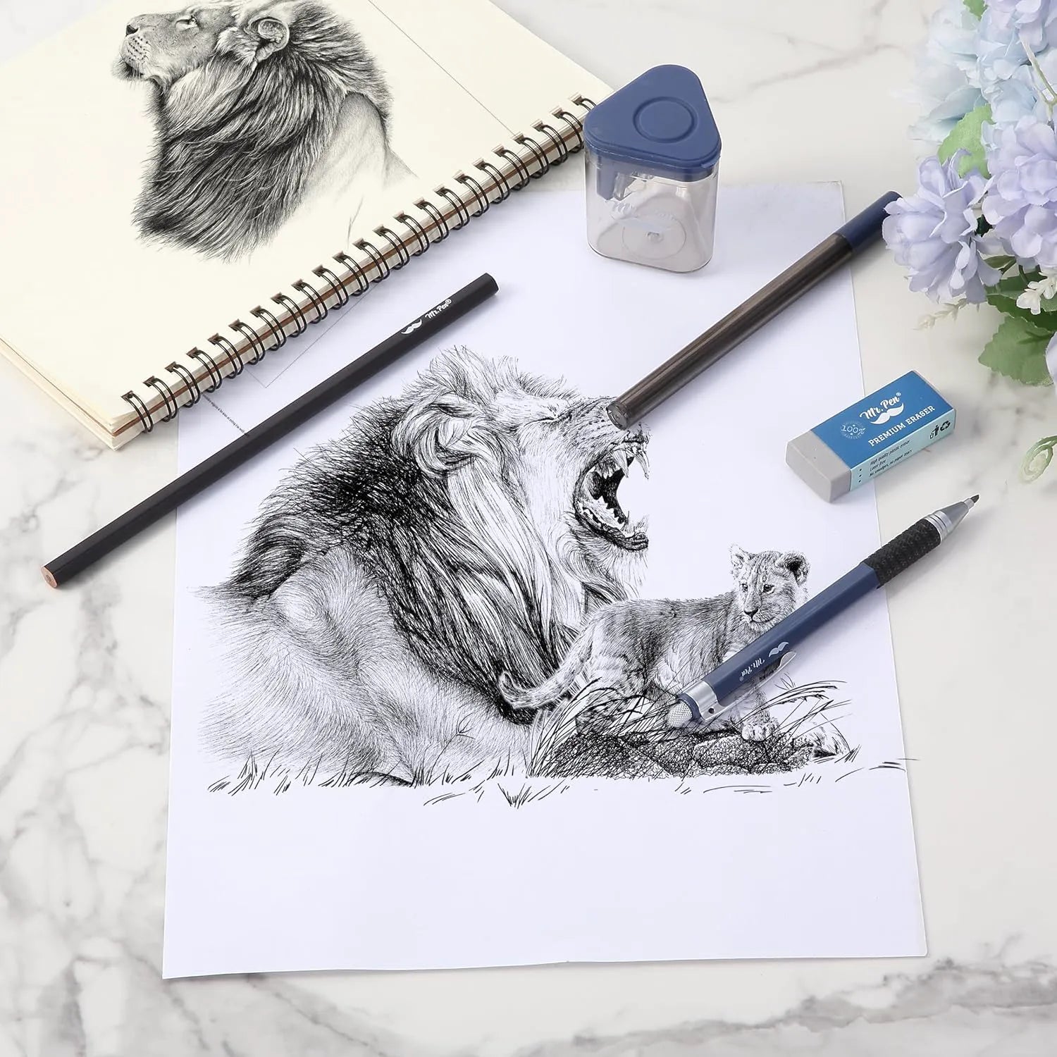 2.0mm Mechanical Pencil Set (5 pcs) with Lead, Eraser & Sharpener