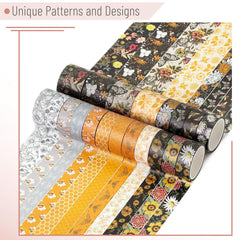 Golden Hives Washi Tape Set - 20 Rolls, Assorted Widths
