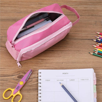 Large Capacity Pencil Case with 5 Color Options - Pencil Pouch, Pen Bag, School & College Supplies