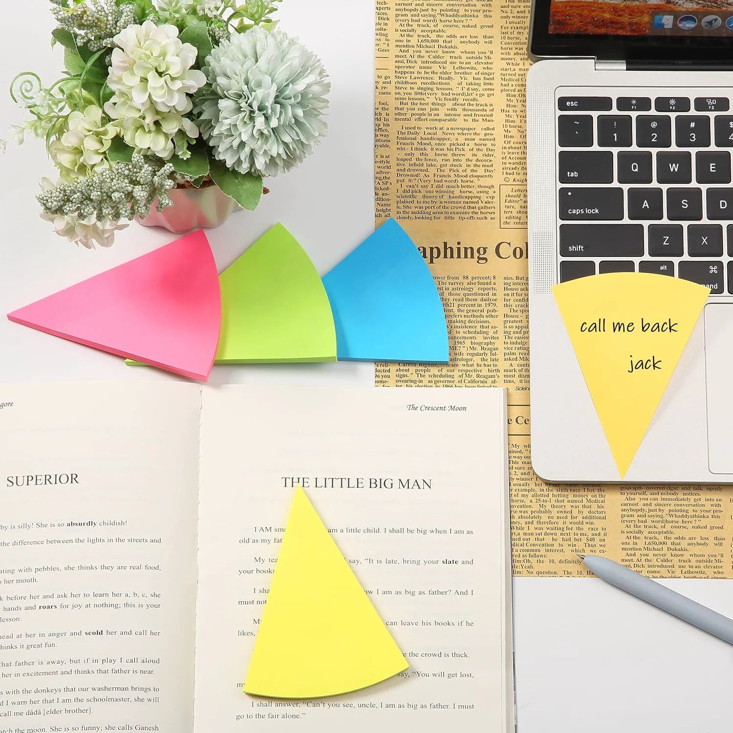 Triangular Sticky Notes, 8 Pads, 480 Sheets, 4-Inch Colorful Sticky Notes Bulk, Color Wheel Sticky Note, Self-Stick Note Pads, Sticky Pads Sticky Notes Aesthetic