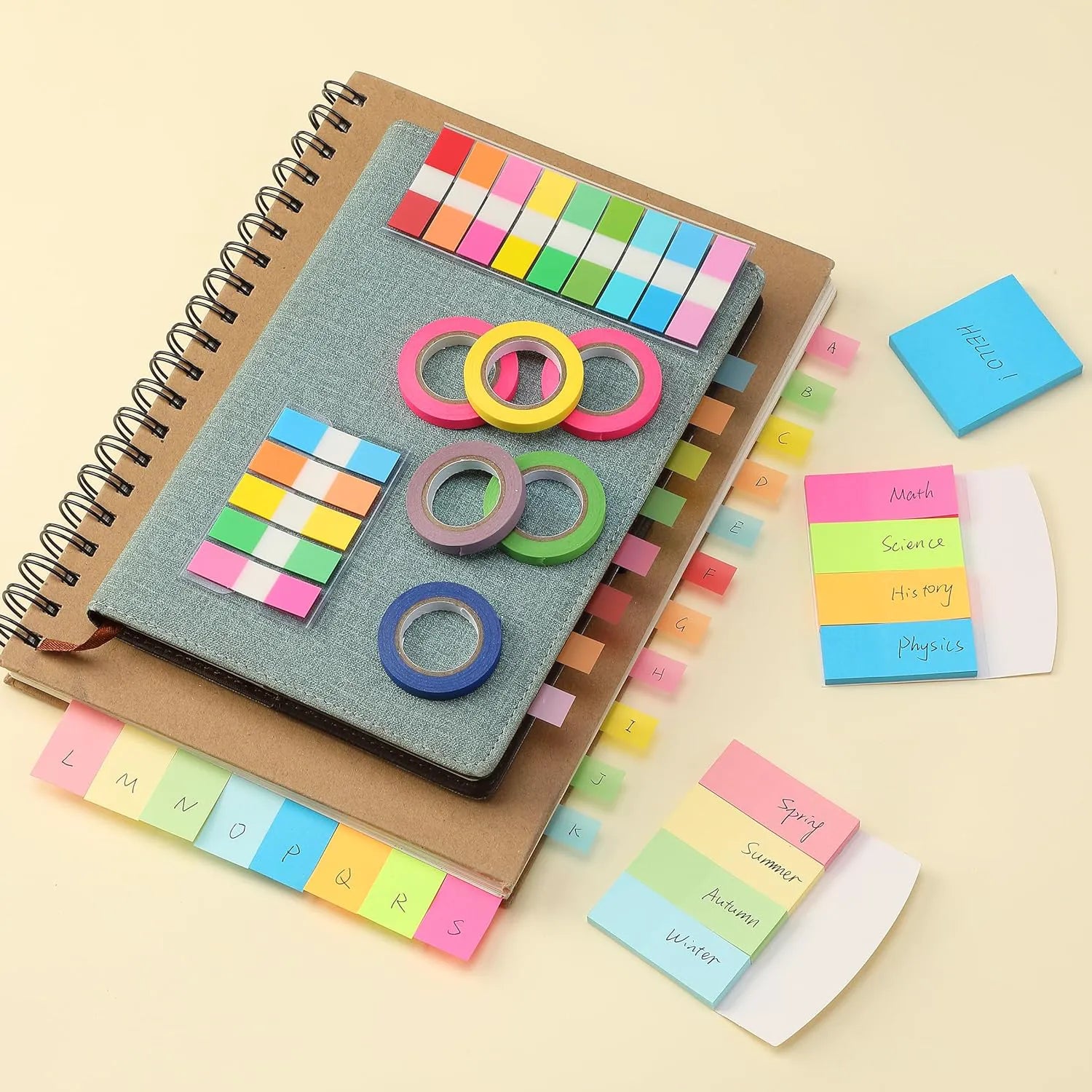 280-Piece Annotation Kit with Sticky Tabs, Mini Notes, and Highlighter Tape