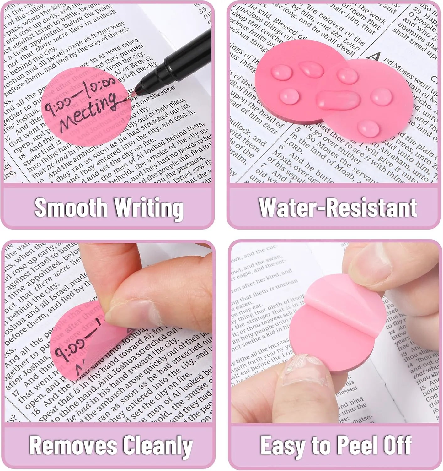 Colorful Round Transparent Sticky Notes, 14 Pads, 560 Sheets, 1.1"