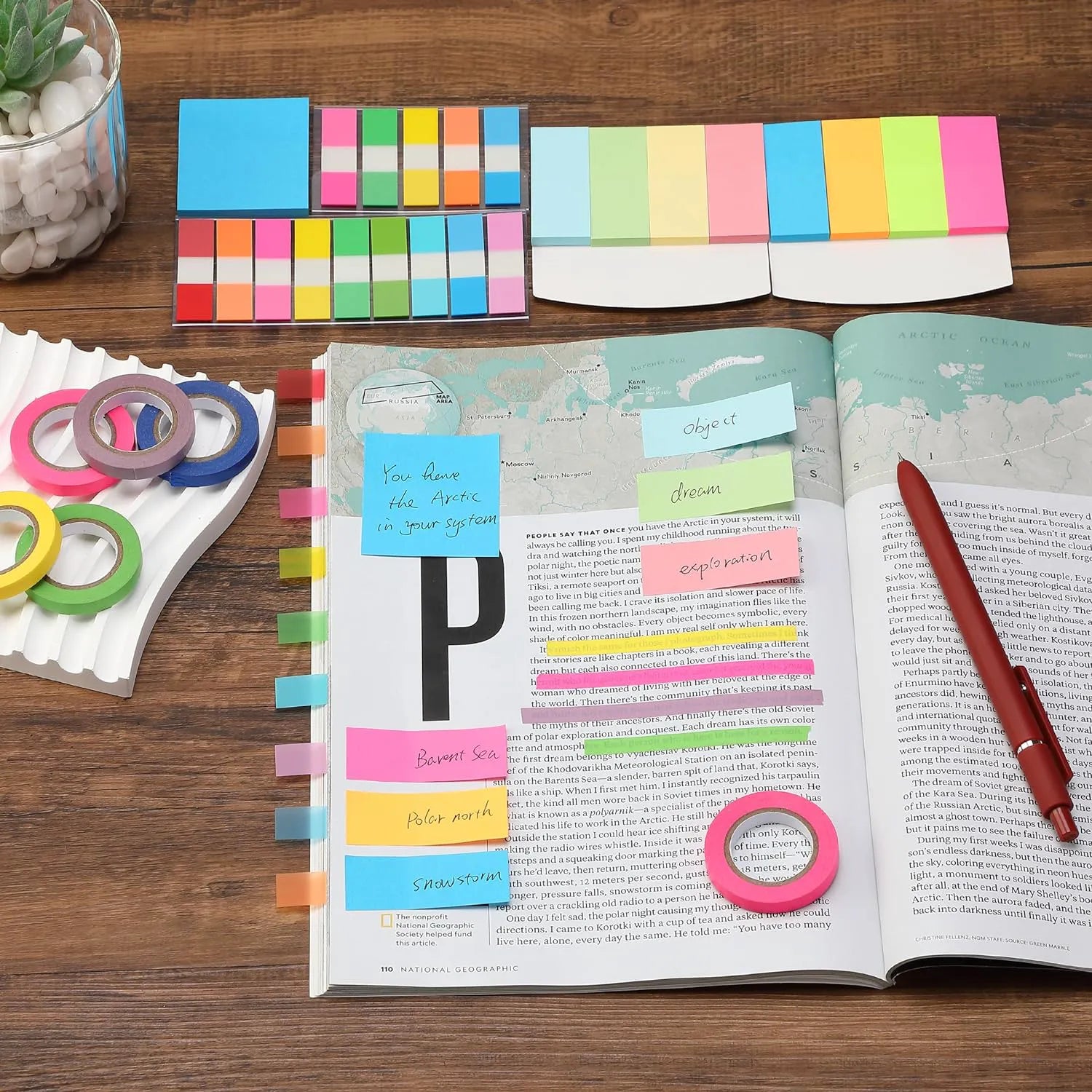 280-Piece Annotation Kit with Sticky Tabs, Mini Notes, and Highlighter Tape