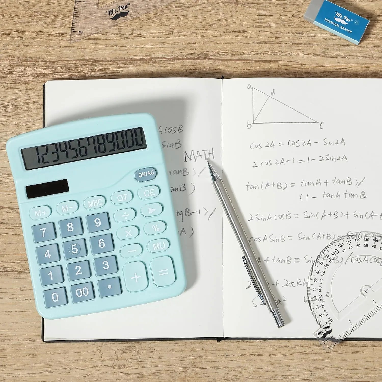 Desktop Calculator with 12-Digit Large Display, Blue, Standard Function