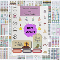 Christian & Bible Journaling Stickers - 31 Sheets, 1034 Pieces