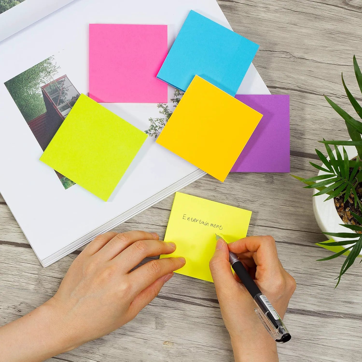 Mr. Pen Sticky Notes 3x3 Inches, 8 Pads, Bright Colors, Self-Stick Note Pads