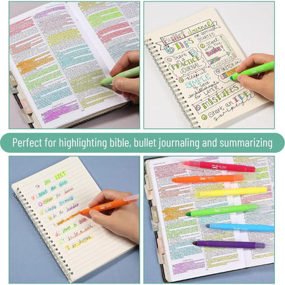 Bible Gel Highlighters, 16 Pack, Morandi & Vibrant Colors, No-Bleed, Twist-Up, Sharpenable Tips
