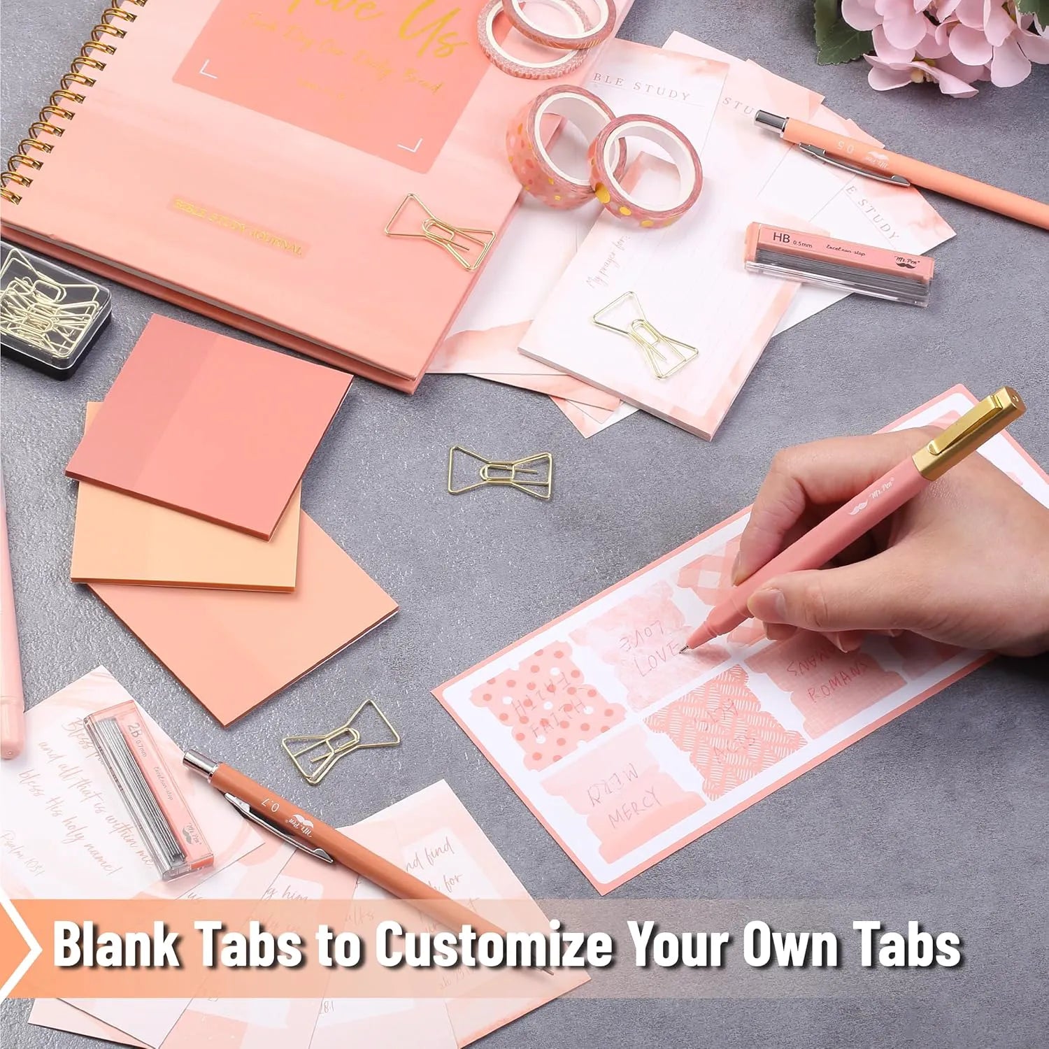 Mr. Pen Bible Journaling Kit for Women - Sunset Blush, No-Bleed Highlighters & Pens