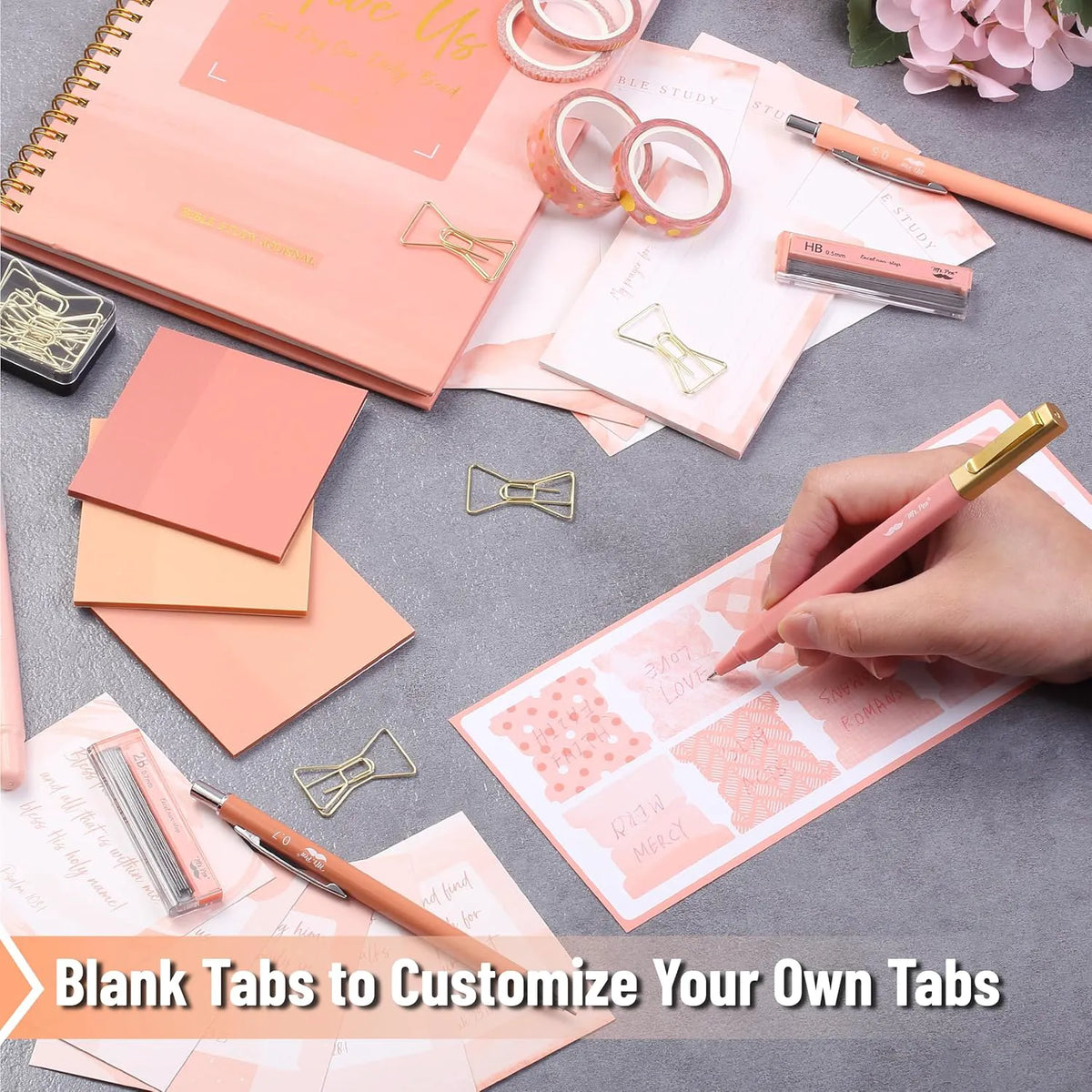 Mr. Pen Bible Journaling Kit for Women - Sunset Blush, No-Bleed Highlighters & Pens