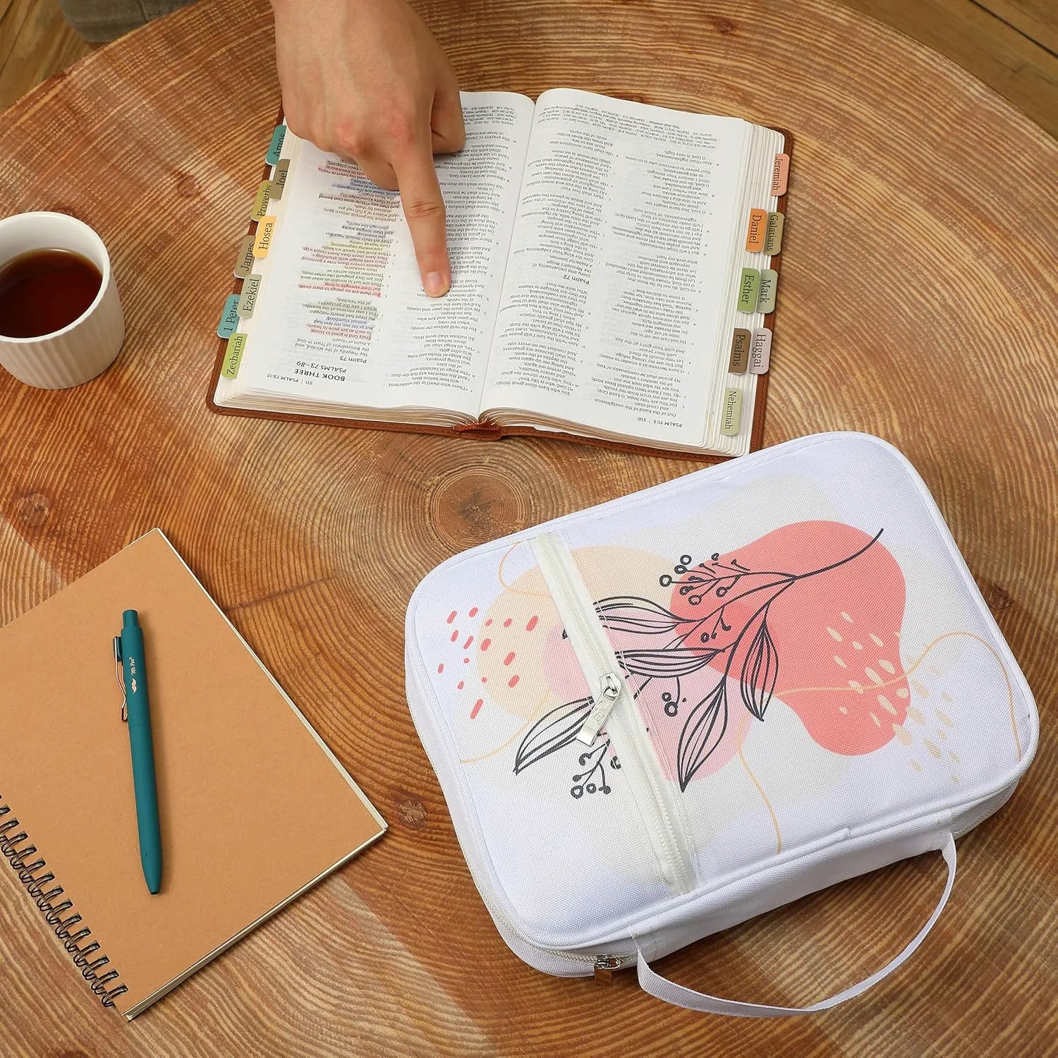 Mr. Pen Bible Cover for Women - Blush Bloom Floral Design, Carrying Case Bag for Girls