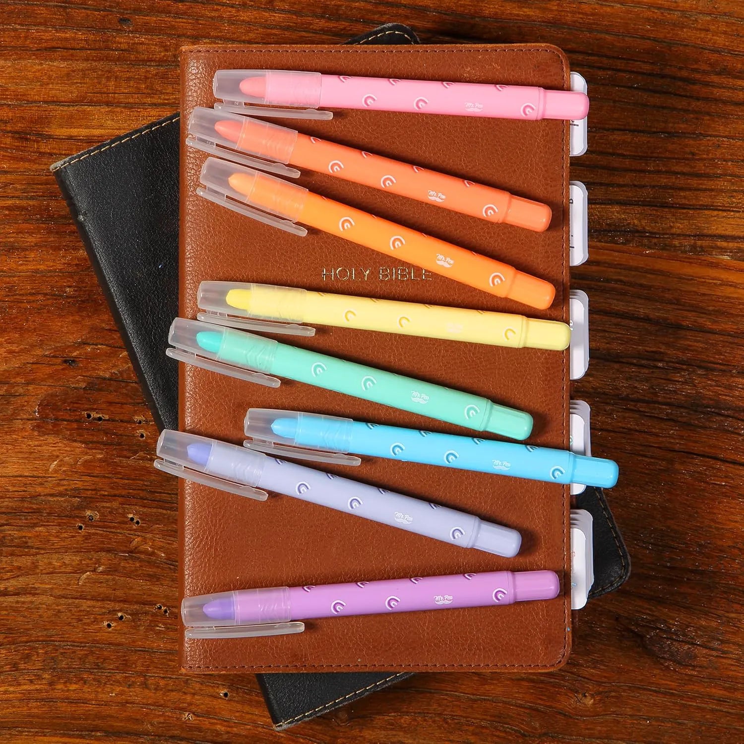 Bible Gel Highlighters, 8 Pack, Assorted Colors, No-Bleed, Twist-Up, Sharpenable Tips