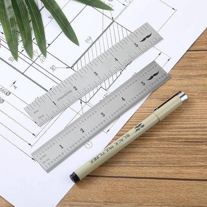 Stainless Steel Metal Machinist Ruler 6 Inch (2 Pack)