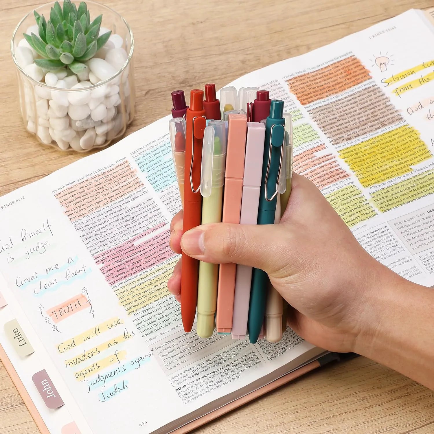 Bible Journaling Kit (28 Pieces) with Case, No-Bleed Pens, Highlighters & Tabs