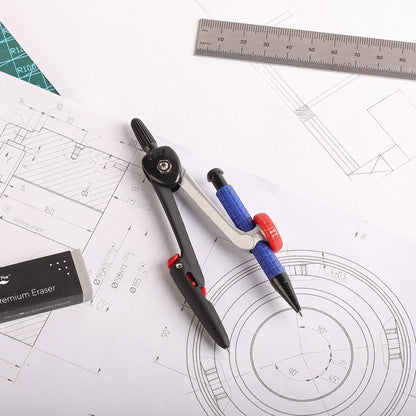 Geometry Compass with Mechanical Pencil, Draws 5.5-Inch Circles