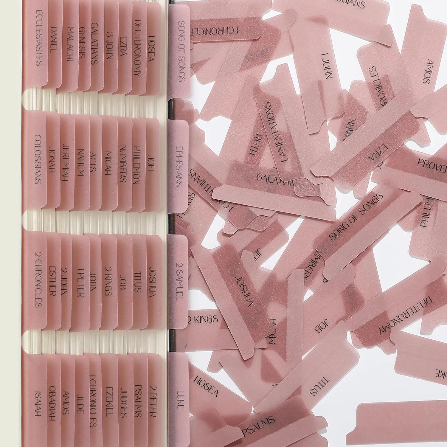 Mr. Pen Bible Tabs - 75 Transparent Pink Laminated Tabs for Women and Men