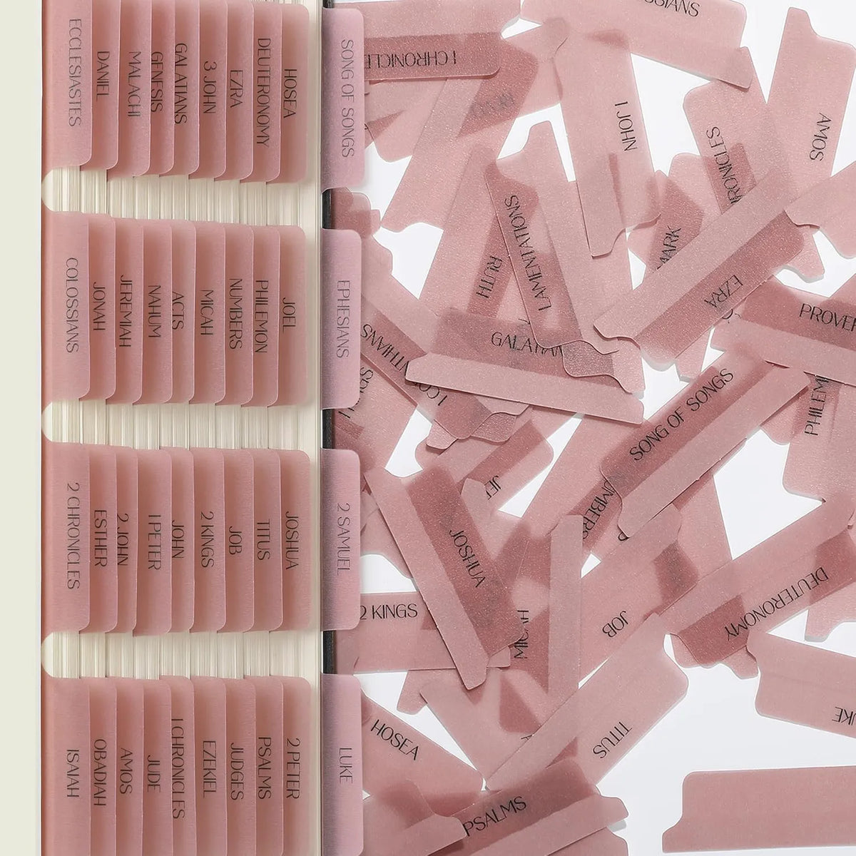 Mr. Pen Bible Tabs - 75 Transparent Pink Laminated Tabs for Women and Men