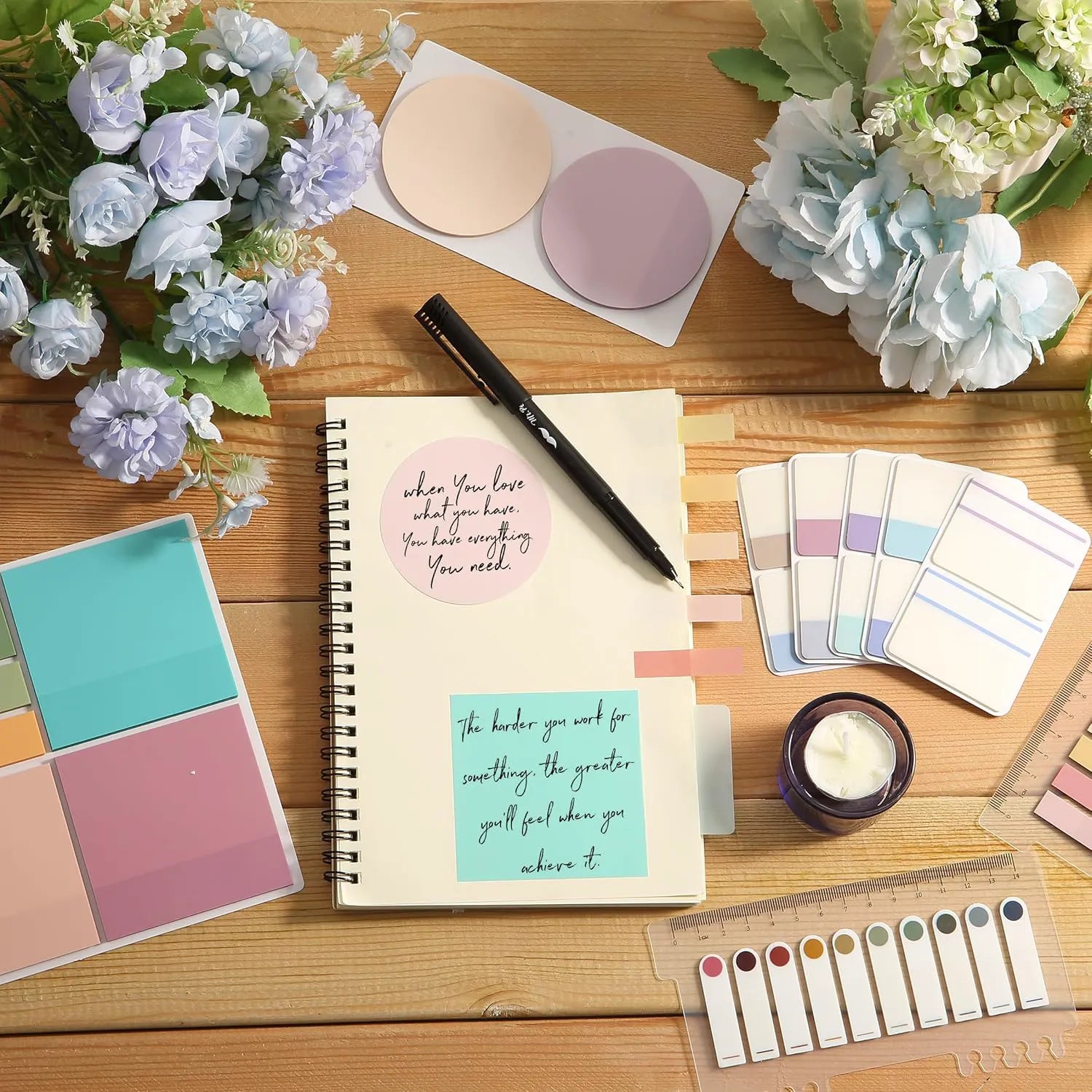 Mr. Pen Transparent Sticky Notes Set - 1000 Colorful Sheets, Giftable